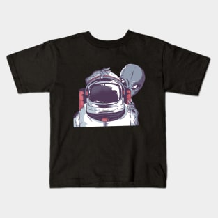 Astronaut Alien In Space Kids T-Shirt